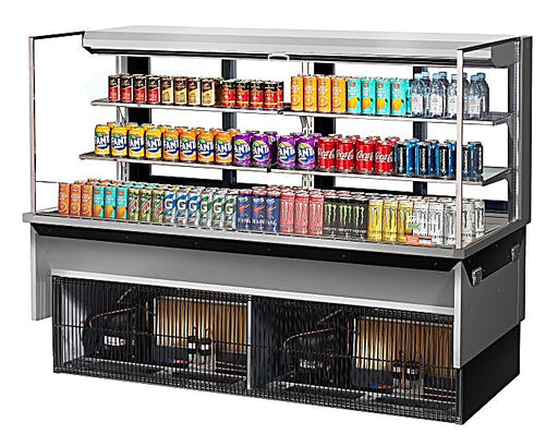 Turbo Air TOM-72L-UFD-W-3SI-N 72" Drop-In Horizontal Open Air Cooler w/ (4) Levels – White Exterior, 220v/1ph - Donut-Equipment.com