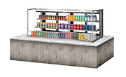 Turbo Air TOM-72L-UFD-W-3SI-N 72" Drop-In Horizontal Open Air Cooler w/ (4) Levels – White Exterior, 220v/1ph - Donut-Equipment.com
