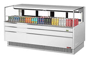 Turbo Air TOM-72L-UFD-W-1S-N 70 3/4" White Low Profile Horizontal Open Air Cooler w/ (1) Level – Ultra Front Deluxe Merchandiser, 220v/1ph - Donut-Equipment.com
