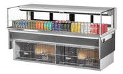 Turbo Air TOM-72L-UFD-W-1SI-N 72" Drop-In Horizontal Open Air Cooler w/ (1) Level – White Exterior, 220v/1ph - Donut-Equipment.com