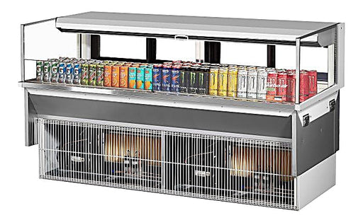 Turbo Air TOM-72L-UFD-W-1SI-N 72" Drop-In Horizontal Open Air Cooler w/ (1) Level – White Exterior, 220v/1ph - Donut-Equipment.com