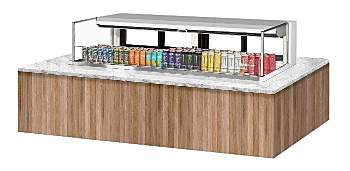 Turbo Air TOM-72L-UFD-W-1SI-N 72" Drop-In Horizontal Open Air Cooler w/ (1) Level – White Exterior, 220v/1ph - Donut-Equipment.com