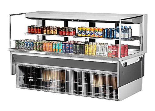 Turbo Air TOM-72L-UFD-W-2SI-N 72" Drop-In Horizontal Open Air Cooler w/ (2) Levels – White Exterior, 220v/1ph - Donut-Equipment.com