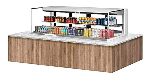 Turbo Air TOM-72L-UFD-W-2SI-N 72" Drop-In Horizontal Open Air Cooler w/ (2) Levels – White Exterior, 220v/1ph - Donut-Equipment.com