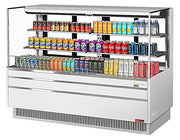 Turbo Air TOM-72L-UFD-W-3S-N 70 3/4" White Low Profile Horizontal Open Air Cooler w/ (3) Levels – Ultra Front Deluxe Merchandiser, 220v/1ph - Donut-Equipment.com