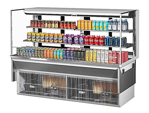 Turbo Air TOM-72L-UFD-W-3SI-N 72" Drop-In Horizontal Open Air Cooler w/ (3) Levels – White Exterior, 220v/1ph - Donut-Equipment.com