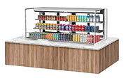 Turbo Air TOM-72L-UFD-W-3SI-N 72" Drop-In Horizontal Open Air Cooler w/ (3) Levels – White Exterior, 220v/1ph - Donut-Equipment.com