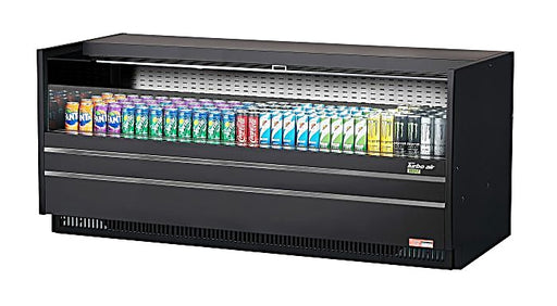 Turbo Air TOM-72UC-B-N 72 1/4" Horizontal Open Air Cooler w/ (1) Level – Black Exterior, 115v - Donut-Equipment.com