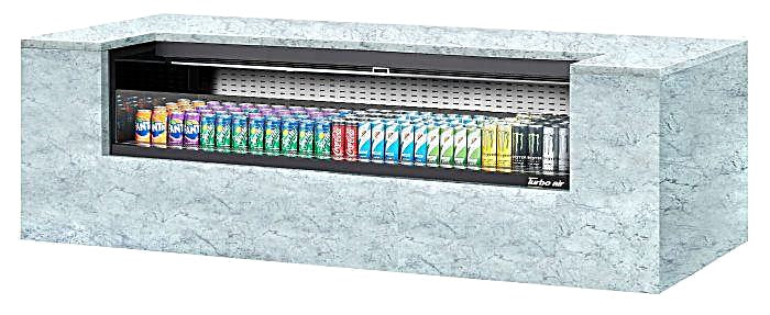 Turbo Air TOM-72UC-B-N 72 1/4" Horizontal Open Air Cooler w/ (1) Level – Black Exterior, 115v - Donut-Equipment.com