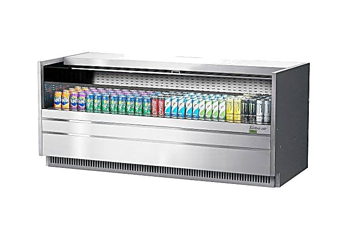 Turbo Air TOM-72UC-S-N 72 1/4" Drop-In Horizontal Open Air Cooler w/ (1) Level – Stainless Steel Exterior, 115v - Donut-Equipment.com