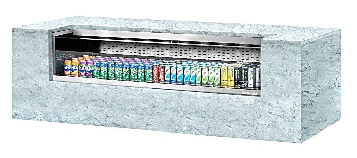 Turbo Air TOM-72UC-S-N 72 1/4" Drop-In Horizontal Open Air Cooler w/ (1) Level – Stainless Steel Exterior, 115v - Donut-Equipment.com