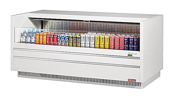 Turbo Air TOM-72UC-W-N 72 1/4" Horizontal Open Air Cooler w/ (1) Level – White Exterior, 115v - Donut-Equipment.com