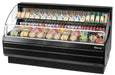 Turbo Air TOM-75LB-N 75 5/8" Horizontal Open Air Cooler w/ (2) Levels – Low Profile Display Merchandiser, Black Exterior, 115v - Bakery Wholesalers