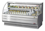 Turbo Air TOM-75LS-N 75" Low Profile Horizontal Open Air Cooler – Stainless Steel Refrigerated Curtain Merchandiser w/ (2) Levels, 115v - Donut-Equipment.com