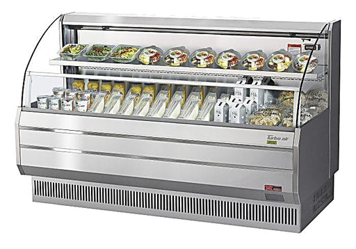 Turbo Air TOM-75LS-N 75" Low Profile Horizontal Open Air Cooler – Stainless Steel Refrigerated Curtain Merchandiser w/ (2) Levels, 115v - Donut-Equipment.com