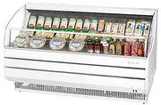 Turbo Air TOM-75SW-N 75 5/8" Slim Line Horizontal Open Air Cooler w/ (3) Levels – White Exterior, 115v - Donut-Equipment.com