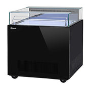Turbo Air TOS-30NN-B 30" Black Horizontal Open Display Merchandiser / Air Curtain Sandwich and Cheese Display Case – 1 Level, 115v - Donut-Equipment.com