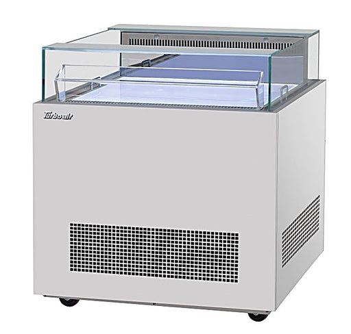 Turbo Air TOS-30NN-S 30 1/4" Stainless Steel Horizontal Open Display Merchandiser / Air Curtain Sandwich and Cheese Display Case – 1 Level, 115v - Donut-Equipment.com