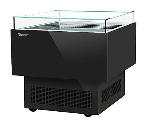 Turbo Air TOS-30PN-B 30" Black Horizontal Open Display Merchandiser / Air Curtain Sandwich and Cheese Display Case – 1 Level, 115v - Donut-Equipment.com