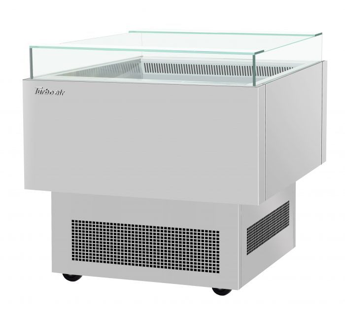 Turbo Air TOS-30PN-S 30" Stainless Steel Horizontal Open Display Merchandiser / Air Curtain Sandwich and Cheese Display Case – 1 Level, 115v - Bakery Wholesalers