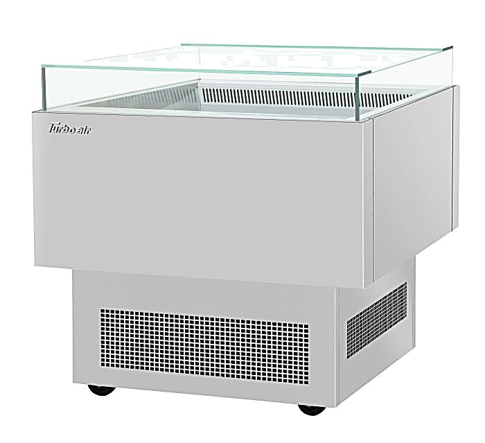 Turbo Air TOS-30PN-S 30" Stainless Steel Horizontal Open Display Merchandiser / Air Curtain Sandwich and Cheese Display Case – 1 Level, 115v - Donut-Equipment.com