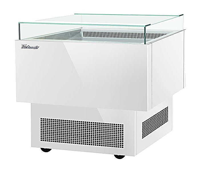 Turbo Air TOS-30PN-W 30" White Horizontal Open Display Merchandiser / Air Curtain Sandwich and Cheese Display Case – 1 Level, 115v - Donut-Equipment.com