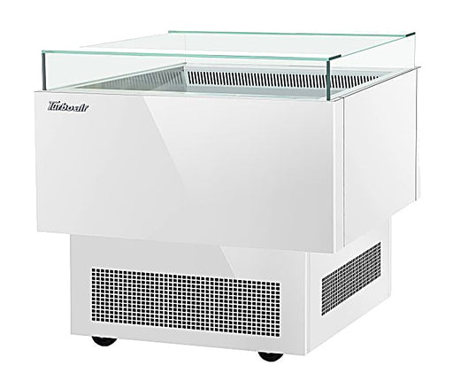 Turbo Air TOS-30PN-W 30" White Horizontal Open Display Merchandiser / Air Curtain Sandwich and Cheese Display Case – 1 Level, 115v - Donut-Equipment.com