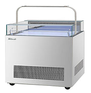 Turbo Air TOS-40NN-D-S 40 1/4" Stainless Steel Horizontal Open Display Merchandiser / Air Curtain Sandwich and Cheese Display Case – 1 Level with Top Shelf, 115v - Donut-Equipment.com
