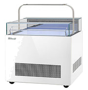 Turbo Air TOS-40NN-D-W 40 1/4" White Horizontal Open Display Merchandiser / Air Curtain Sandwich and Cheese Display Case – 1 Level with Top Shelf, 115v - Donut-Equipment.com