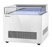 Turbo Air TOS-40NN-W 40" White Horizontal Open Display Merchandiser / Air Curtain Sandwich and Cheese Display Case – 1 Level, 115v - Donut-Equipment.com