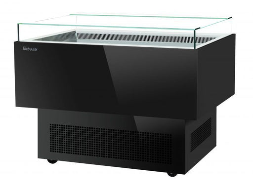 Turbo Air TOS-40PN-B 40" Black Horizontal Open Display Merchandiser / Air Curtain Sandwich and Cheese Display Case – 1 Level, 115v - Bakery Wholesalers