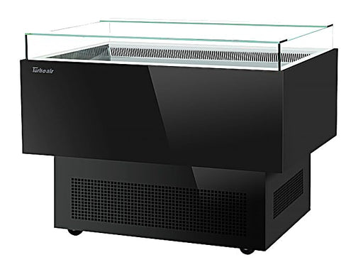 Turbo Air TOS-40PN-B 40" Black Horizontal Open Display Merchandiser / Air Curtain Sandwich and Cheese Display Case – 1 Level, 115v - Donut-Equipment.com