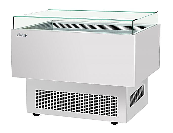 Turbo Air TOS-40PN-S 40" Stainless Steel Horizontal Open Display Merchandiser / Air Curtain Sandwich and Cheese Display Case – 1 Level, 115v - Donut-Equipment.com