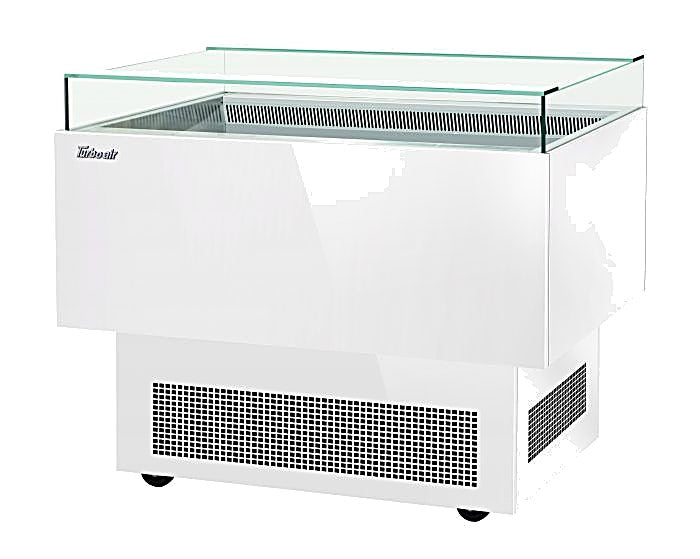 Turbo Air TOS-40PN-W 40" White Horizontal Open Display Merchandiser / Air Curtain Sandwich and Cheese Display Case – 1 Level, 115v - Donut-Equipment.com