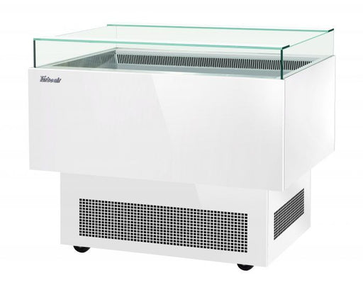 Turbo Air TOS-40PN-W 40" White Horizontal Open Display Merchandiser / Air Curtain Sandwich and Cheese Display Case – 1 Level, 115v - Bakery Wholesalers
