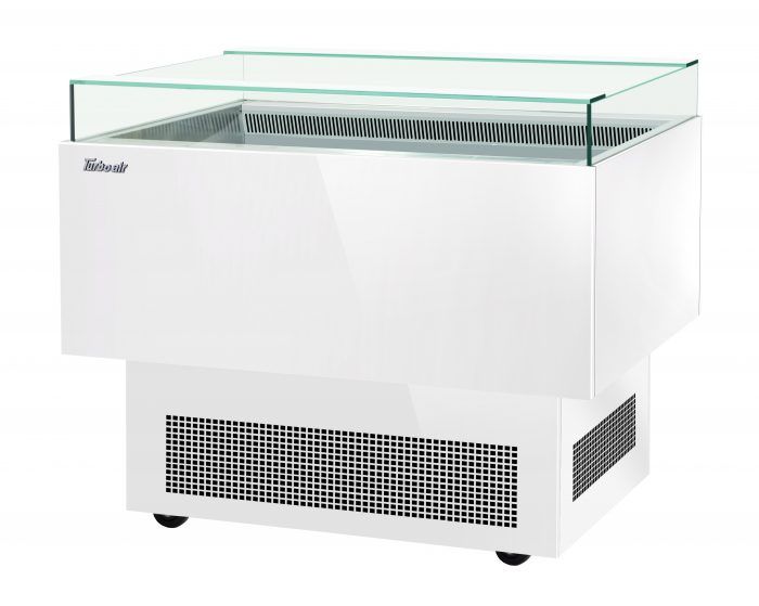 Turbo Air TOS-40PN-W 40" White Horizontal Open Display Merchandiser / Air Curtain Sandwich and Cheese Display Case – 1 Level, 115v - Bakery Wholesalers