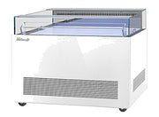 Turbo Air TOS-50NN-W 50" White Horizontal Open Display Merchandiser / Air Curtain Sandwich and Cheese Display Case – 1 Level, 115v - Donut-Equipment.com