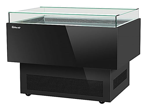 Turbo Air TOS-50PN-B 50" Black Horizontal Open Display Merchandiser / Air Curtain Sandwich and Cheese Display Case – 1 Level, 115v - Donut-Equipment.com