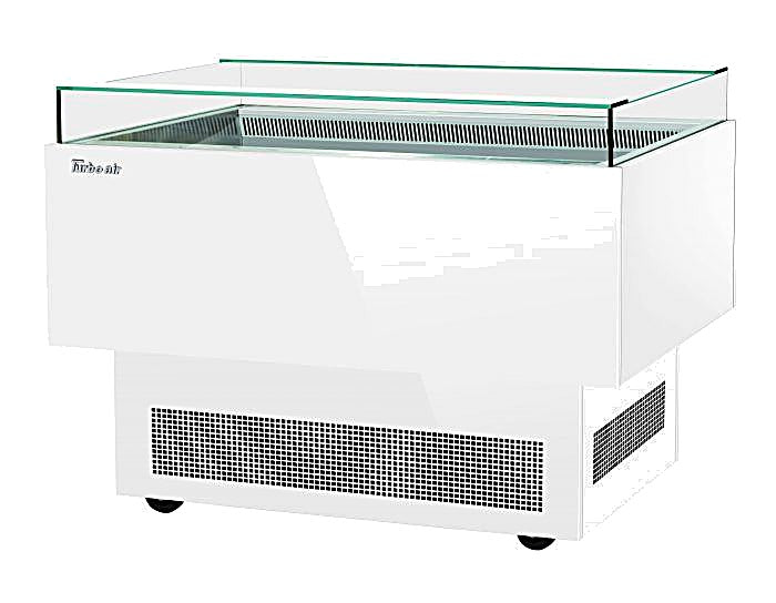 Turbo Air TOS-50PN-W 50" White Horizontal Open Display Merchandiser / Air Curtain Sandwich and Cheese Display Case – 1 Level, 115v - Donut-Equipment.com