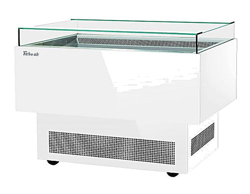 Turbo Air TOS-50PN-W 50" White Horizontal Open Display Merchandiser / Air Curtain Sandwich and Cheese Display Case – 1 Level, 115v - Donut-Equipment.com