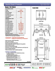 Turbo Air TSF-72SD-N Super Deluxe 82" Solid Door Reach-In Freezer with LED Lighting - Donut-Equipment.com