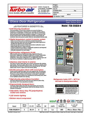 Turbo Air TSR-35GSD-N 39 1/2" Two Section Reach In Refrigerator, (2) Left/Right Hinge Glass Doors, 115v - Donut-Equipment.com