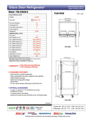 Turbo Air TSR-35GSD-N 39 1/2" Two Section Reach In Refrigerator, (2) Left/Right Hinge Glass Doors, 115v - Donut-Equipment.com