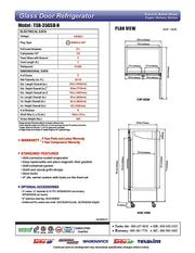 Turbo Air TSR-35GSD-N 39 1/2" Two Section Reach In Refrigerator, (2) Left/Right Hinge Glass Doors, 115v - Donut-Equipment.com