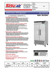 Turbo Air TSR-35SD-N Super Deluxe 40" Bottom Mounted Solid Door Reach-In Refrigerator with LED Lighting - Donut-Equipment.com