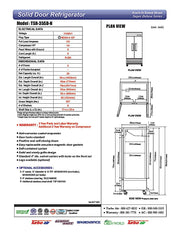 Turbo Air TSR-35SD-N Super Deluxe 40" Bottom Mounted Solid Door Reach-In Refrigerator with LED Lighting - Donut-Equipment.com
