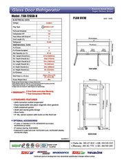 Turbo Air TSR-72GSD-N Super Deluxe 82" Glass Door Reach In Refrigerator - Donut-Equipment.com