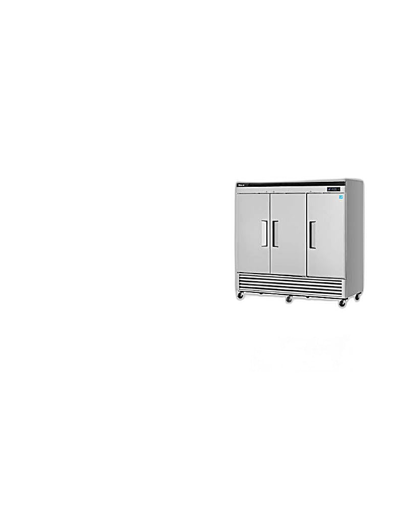 Turbo Air TSR-72SD-N Super Deluxe 82" Bottom Mounted Solid Door Reach-In Refrigerator with LED Lighting - Donut-Equipment.com
