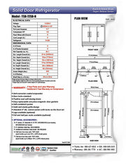 Turbo Air TSR-72SD-N Super Deluxe 82" Bottom Mounted Solid Door Reach-In Refrigerator with LED Lighting - Donut-Equipment.com