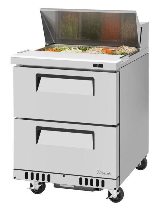 Turbo Air TST-28SD-D2-FB-N 27.50'' Refrigerated Sandwich / Salad Prep Table - Donut-Equipment.com